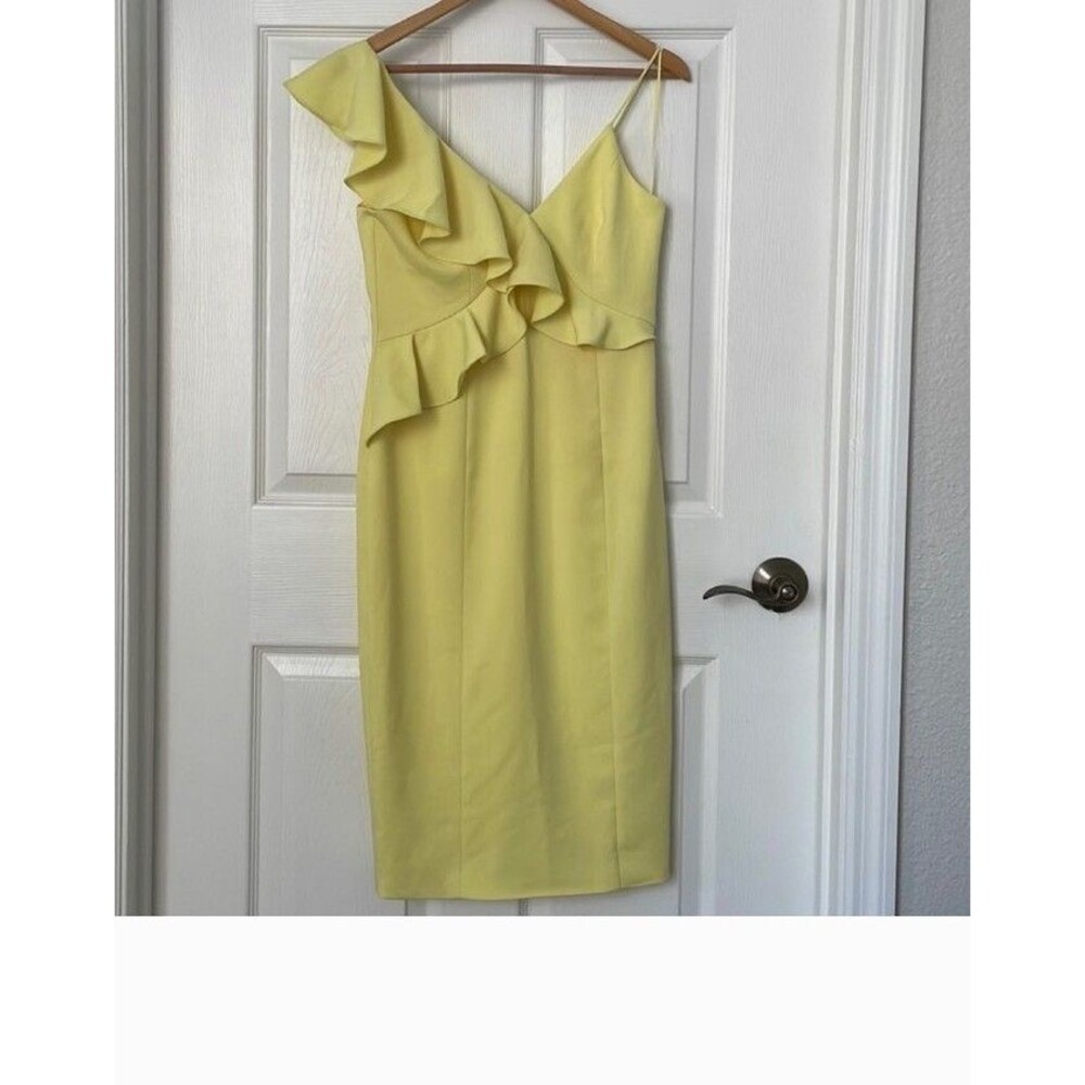 Jaygodfrey yellow ruffled midi dress interview pageant sz S or 6